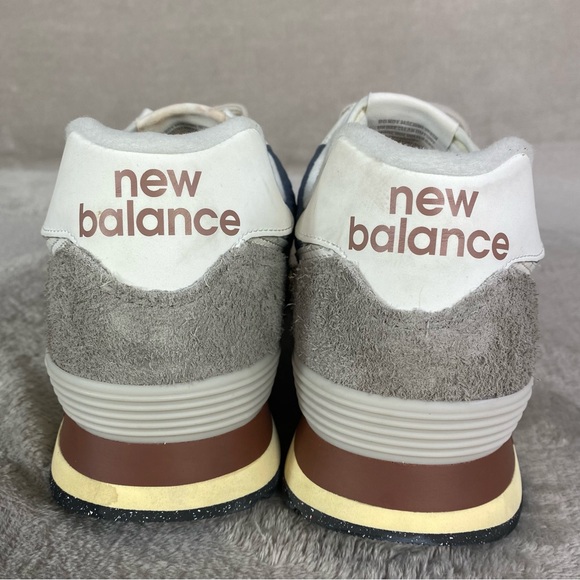 New Balance 574 Shoes Mens Size 11.5 Gray Blue Suede Low Top Sneakers NEW - Picture 7 of 11